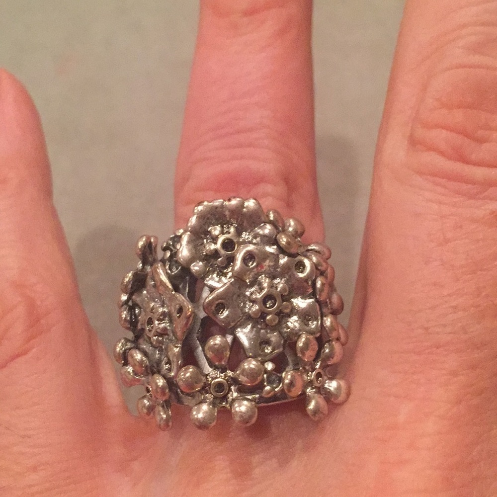 Unique Silver Statement Ring